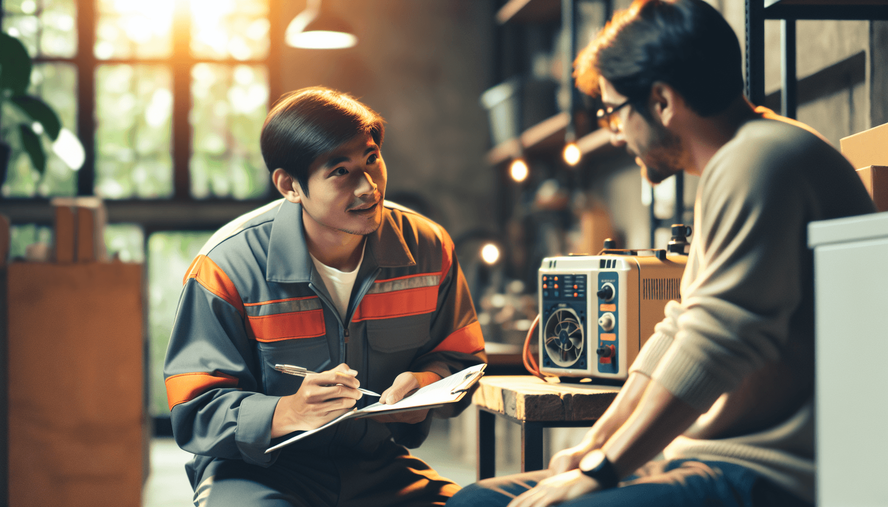 Field service technician using mobile software for job management