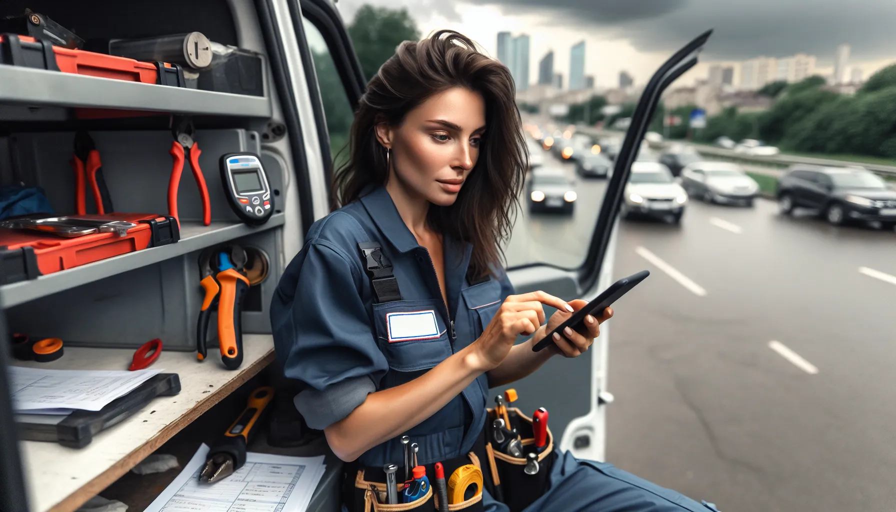 Invoicing Software for Service Businesses: Streamlining Revenue Generation Illustration of service business invoicing software interface with field technicians