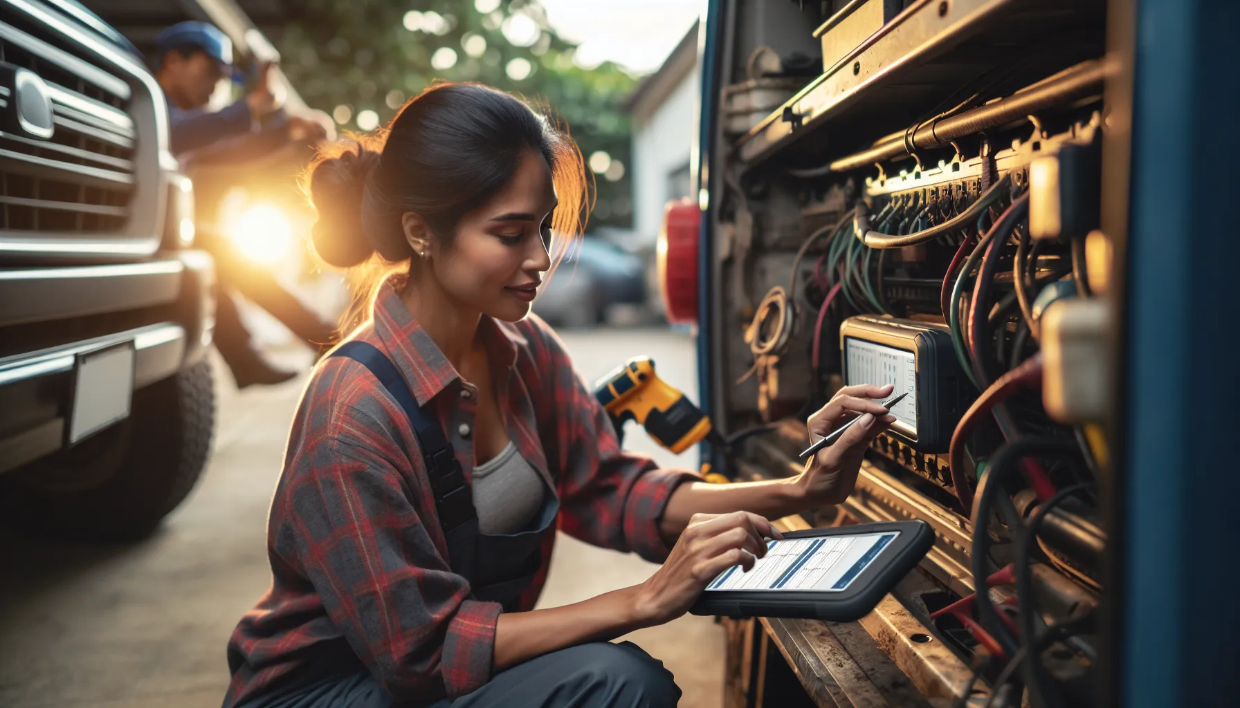 Effective Scheduling Software for Field Technicians in Small Businesses Field technician using scheduling software on a tablet