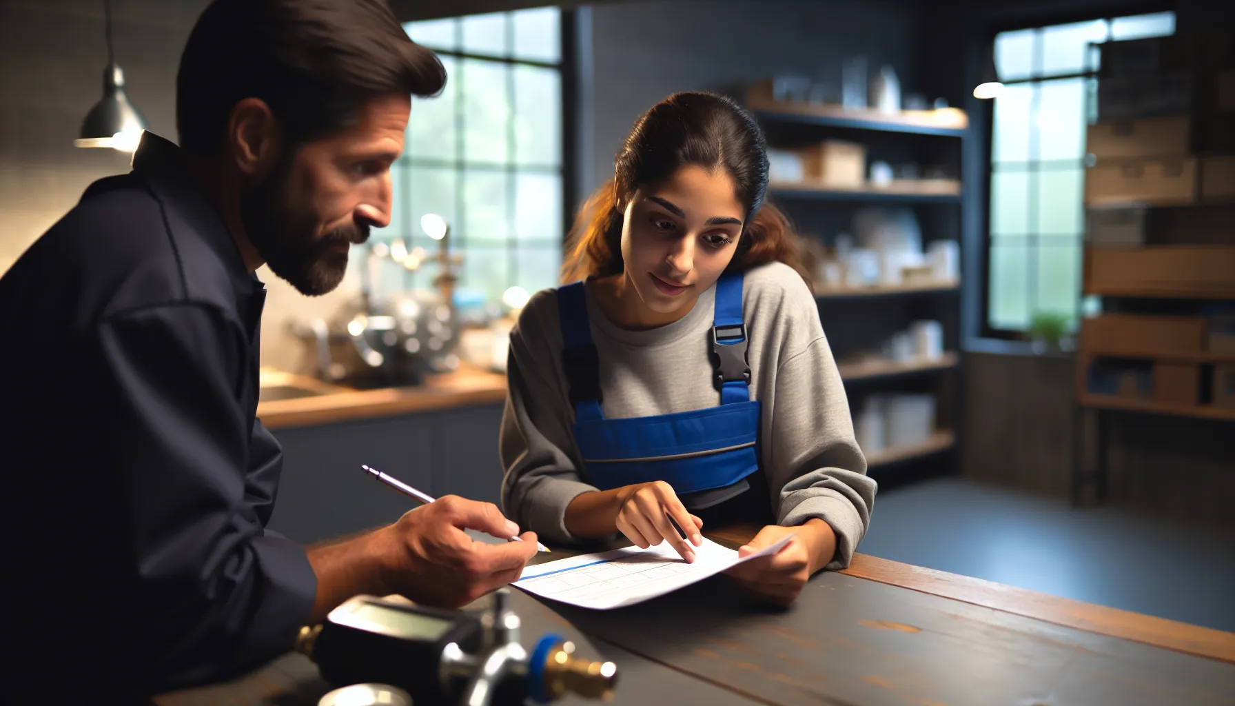 Creating Professional Plumbing Estimates Plumber composing a detailed estimate on a digital tablet