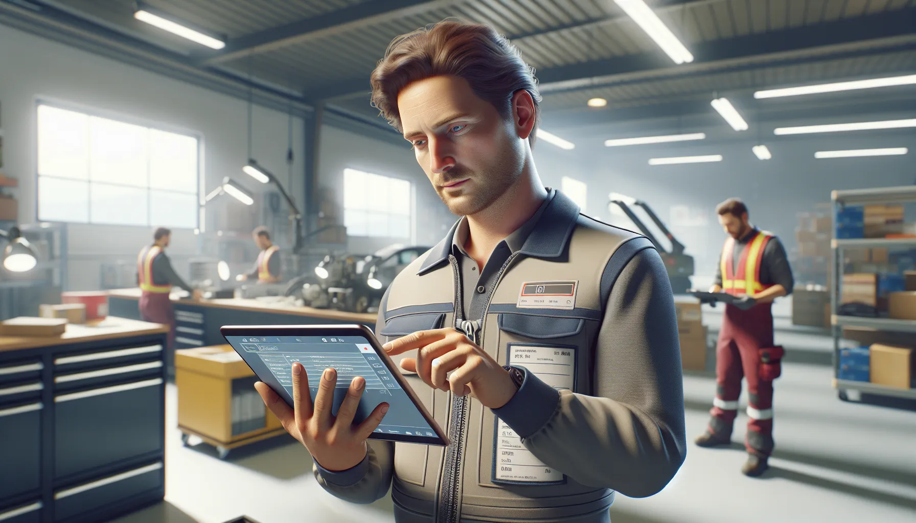 Digital Workflows for Field Workers - Boosting Efficiency in the Field Field worker using digital tablet for workflow management